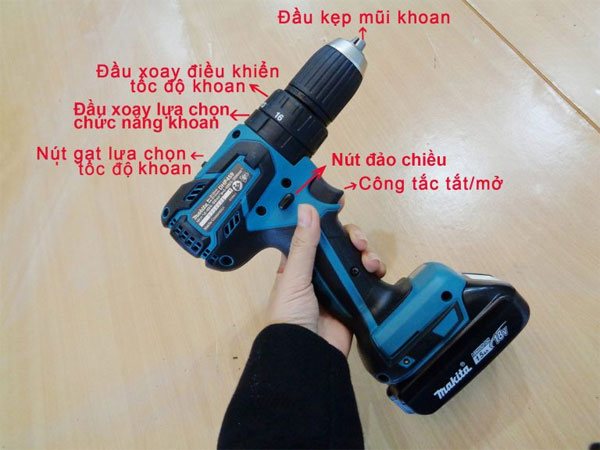 Hướng dẫn sử dụng máy khoan đúng cách 2 Cấu tạo của máy khoan cầm tay