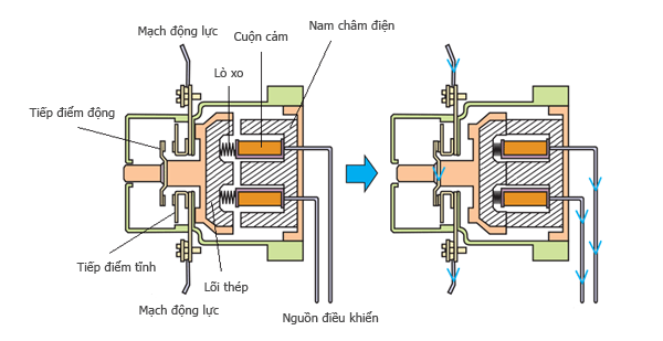 Cấu tạo và nguyên lý hoạt động của Contactor - Khởi động từ