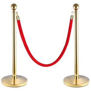 Cột chắn inox dây nhung đỏ ( 2 cột + 1 dây)