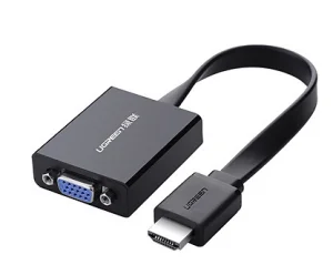 Cáp chuyển đổi HDMI sang VGA + Audio cáp dẹt có nguồn phụ Ugreen 40248