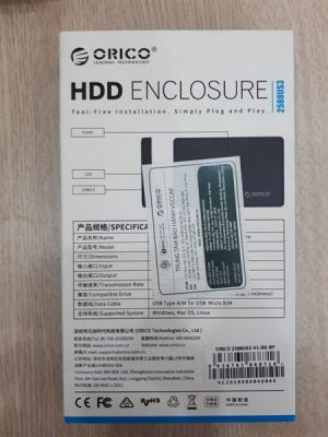 Hộp đựng ổ cứng Orico 2588US3-BK 2.5” SSD/HDD Sata 3, USB 3.0, 5Gbps. 8 2baa526be6b9475ea81613487d131f3b
