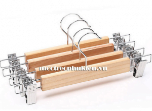 Móc treo quần bằng gỗ kẹp sắt