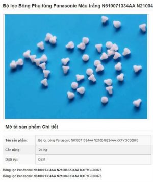Bộ lọc bông phụ tùng Panasonic màu trắng N610071334AA