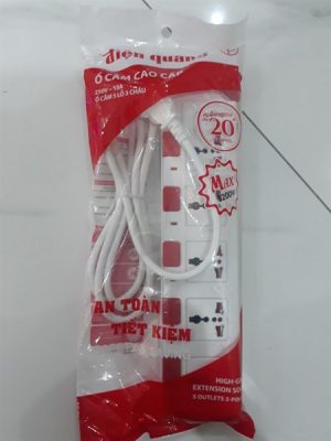 Ổ cắm chịu nhiệt Điện Quang 5 lỗ 3 chấu dây 2m