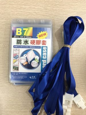 Phù hiệu B7 (thẻ nhựa trong) kèm dây lụa bản to móc nhựa