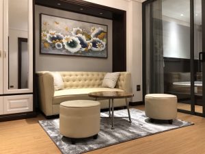 Thảm nỉ trải phòng khách màu ghi