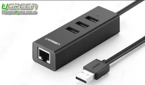 Bộ chia USB2.0 / 3 cổng tích hợp Lan 10/100Mb cao cấp Ugreen 30301 (Đen)