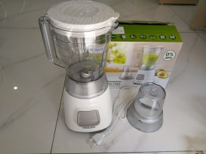 Máy xay sinh tố cầm tay Philips HR2056, CS 350W, 1 tốc độ + 1 số nhồi, lưỡi dao 4 cánh, có 2 cối nhưa xay xinh tố và khô 6 6b587b307f6a4363abe5783174549df3