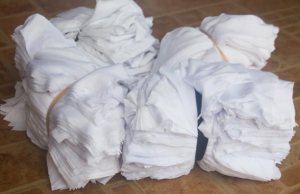 Giẻ lau cotton trắng cỡ nhỡ (20x20cm)