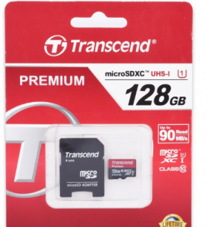 Thẻ nhớ microSDXC UHS-I 128GB - Class 10 90MB/s - Transcend - kèm Adaptor