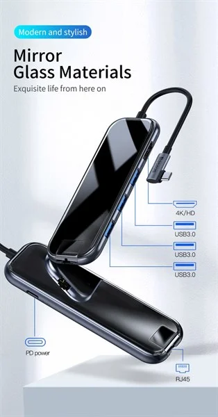 Hub chuyển đa năng Baseus Superlative Multifunctional 6 in 1 (Type-C to 3xUSB3.0+HDMI+RJ45+PD) 2 c82ed776b29340f1a9ab135b0a242af4