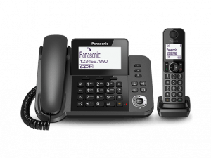 Điện thoại bàn Panasonic KX TGF310CXM Black bộ 01 có dây + 01 ko dây, LCD 3.4"