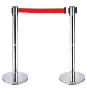 Cột chắn inox căng dây 5m màu đỏ
