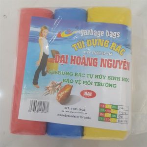 Túi rác tự phân hủy 3 màu size đại, 1kg/túi/3 cuộn