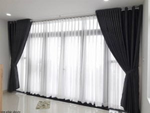 Rèm cản nắng tuyệt đối + voan trắng