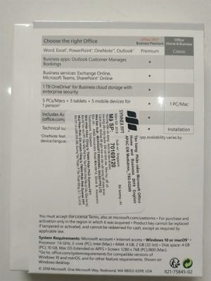 Office Home and Business 2019 English APAC EM Medialess T5D-03249 5 fba7008273aa4d8d90dbf3de3780b7b2
