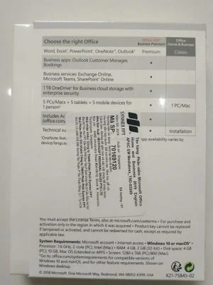 Office Home and Business 2019 English APAC EM Medialess T5D-03249 5 fba7008273aa4d8d90dbf3de3780b7b2