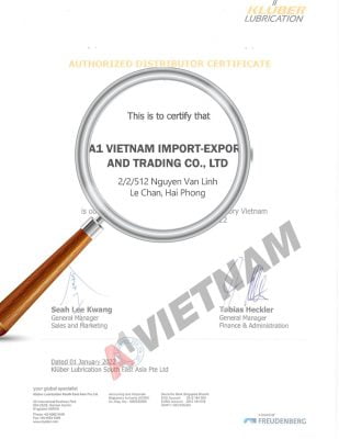 Mỡ Kluber Stabutherm GH 462 5 A1 Việt Nam - Certificate Kluber