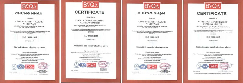 Chứng nhận găng tay Nitrile