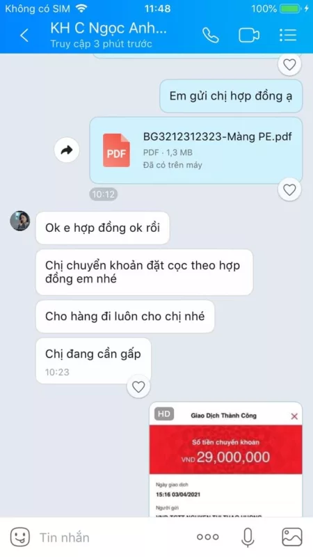 Màng PE bọc hàng, quấn pallet 10 mang pe 113