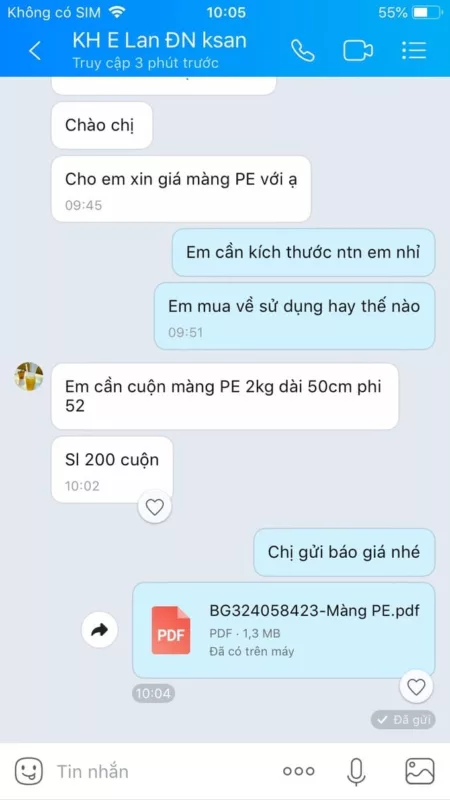 Màng PE bọc hàng, quấn pallet 11 mang pe 114