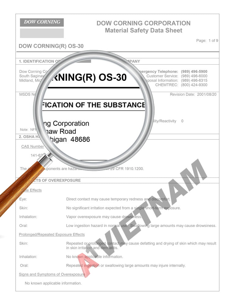 Dầu Dow Corning OS 30 Phân Phối Chính Hãng Tại Việt Nam