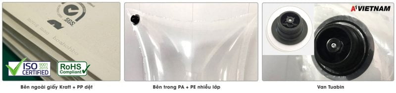 Túi khí chèn Container 90CM X 210CM 4 Cấu tạo túi chèn hàng container