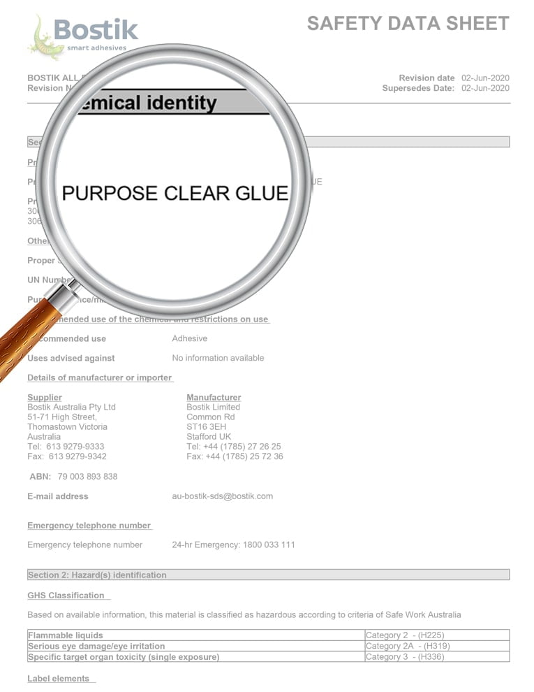 Keo Bostik All Purpose Glue 5 MSDS Keo Bostik All Purpose Glue