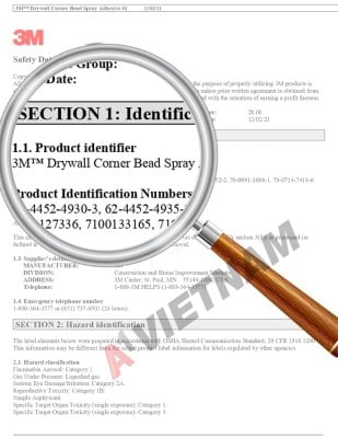 Keo 3M Drywall Corner Bead 61 Spray 6 3M Drywall Corner Bead 61 Spray MSDS