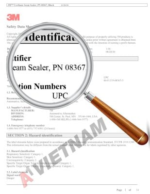 Keo 3M Urethane Seam Sealer PN 08367 5 3M Urethane Seam Sealer PN 08367 SDS