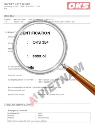 Dầu OKS 354 5 Dầu OKS 354 MSDS