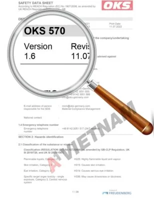 Dầu OKS 570 5 OKS 570 SDS