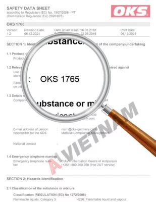 Dầu OKS 1765 5 OKS 1765 SDS