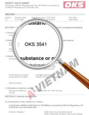 Dầu OKS 3541 5 Dầu OKS 3541 SDS