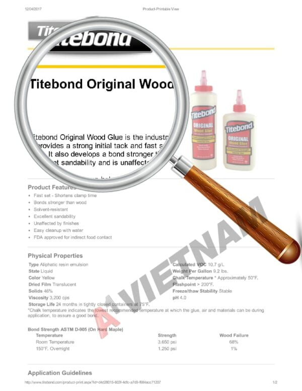 Keo Titebond Original Wood Glue Phân Phối Chính Hãng