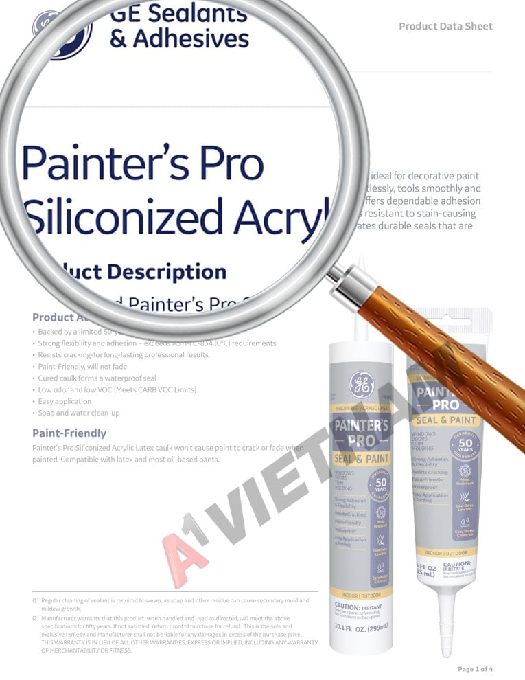 Keo GE Painters Pro Siliconized Acrylic Latex Caulk Giá Rẻ