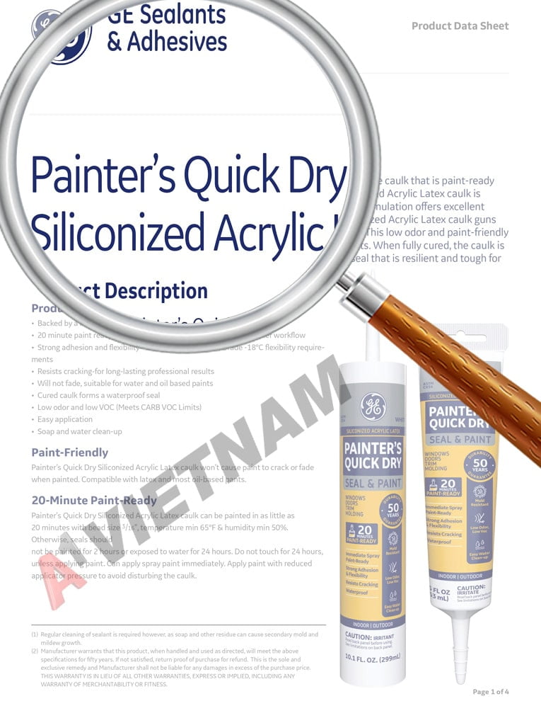 Keo GE Painters Quick Dry Siliconized Acrylic Latex Caulk