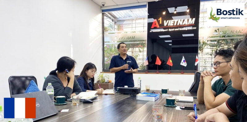 Đại diện hãng Bostik khu vực Đông Nam Á đến thăm A1 Việt Nam 4 anh bs1