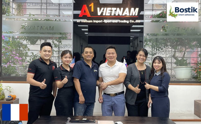 Đại diện hãng Bostik khu vực Đông Nam Á đến thăm A1 Việt Nam 6 anh bs3