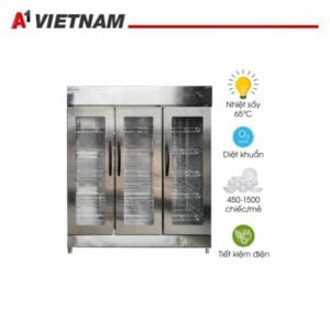 Tủ sấy bát đũa 3 buồng công nghiệp NSTSBVN3B 1 lớp