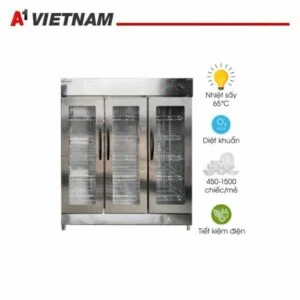 Tủ sấy bát đũa 3 buồng công nghiệp NSTSBVN3B 1 lớp