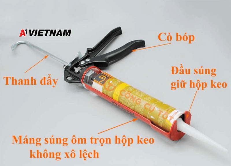Súng bắn keo silicon là gì? Cấu tạo, cách sử dụng, mua ở đâu? 2 Cấu tạo súng bắn keo silicon