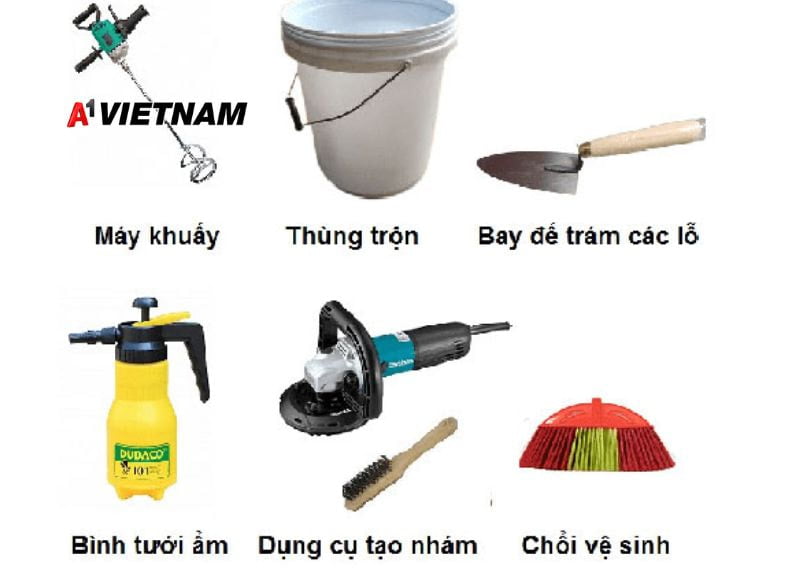 Sika Chống Thấm Hồ Cá Koi Triệt Để 100% 2 Dụng cụ sử dụng để chống thấm hồ cá bằng Sika