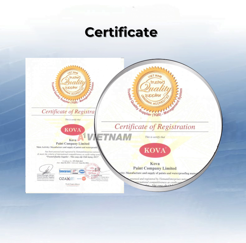 Sơn Chống Thấm Kova CT-11 A Gold 8 Certificate Of Kova