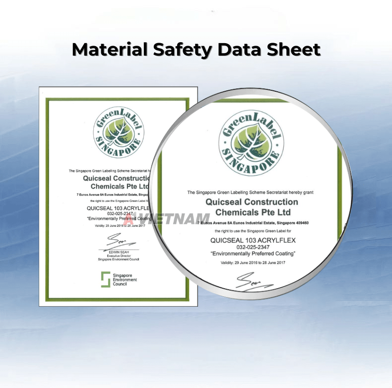 chung nhan Quicseal 104s
