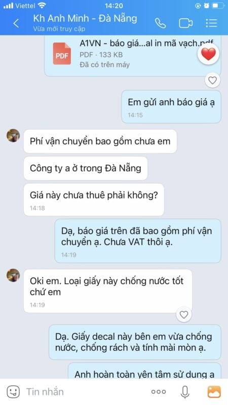 Giấy decal in mã vạch chất lượng cao, giá rẻ 18 Feedback khach hang 2