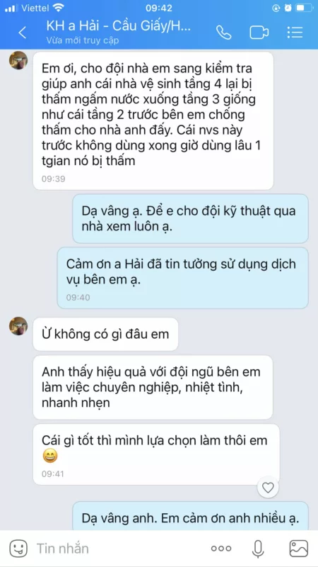 feedback khach chong tham nha ve sinh 1