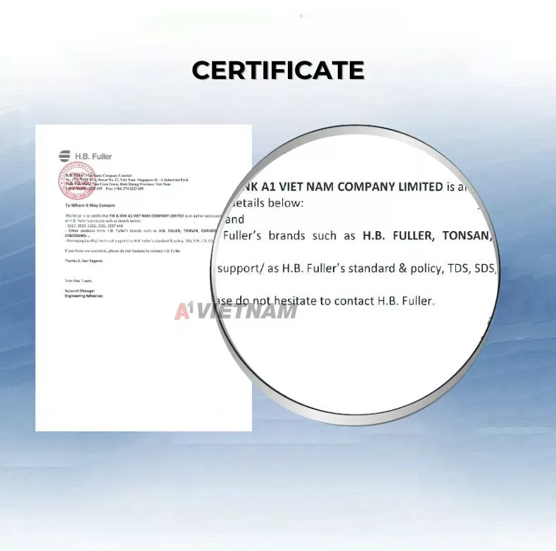 H.B.Fuller Việt Nam - Nhà Phân Phối Chính Hãng Tại Việt Nam 14 giay chung nhan hb fuller jpg